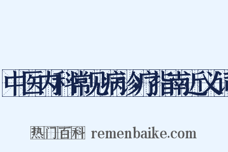 中医内科常见病诊疗指南近义词是什么意思的图片